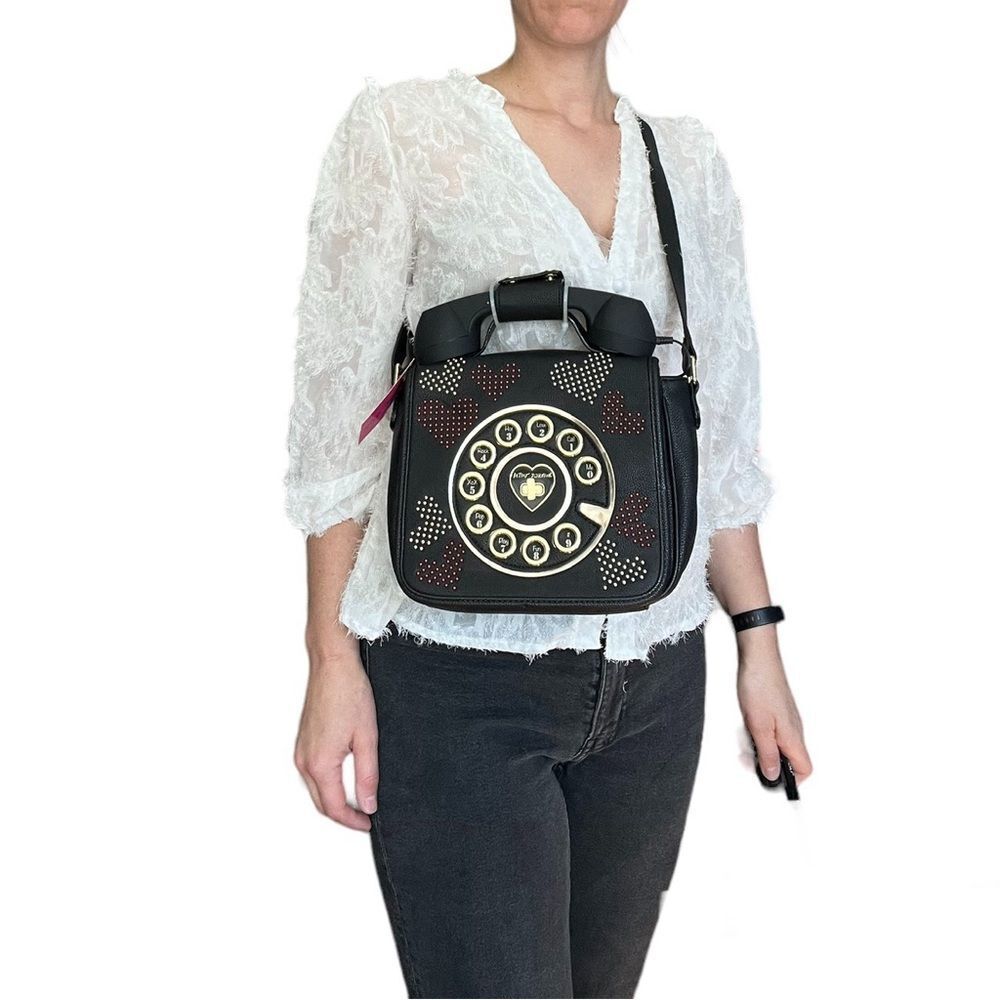 NWT Betsey Johnson Call Me Baby Functional Phone Bag Black Kitsch